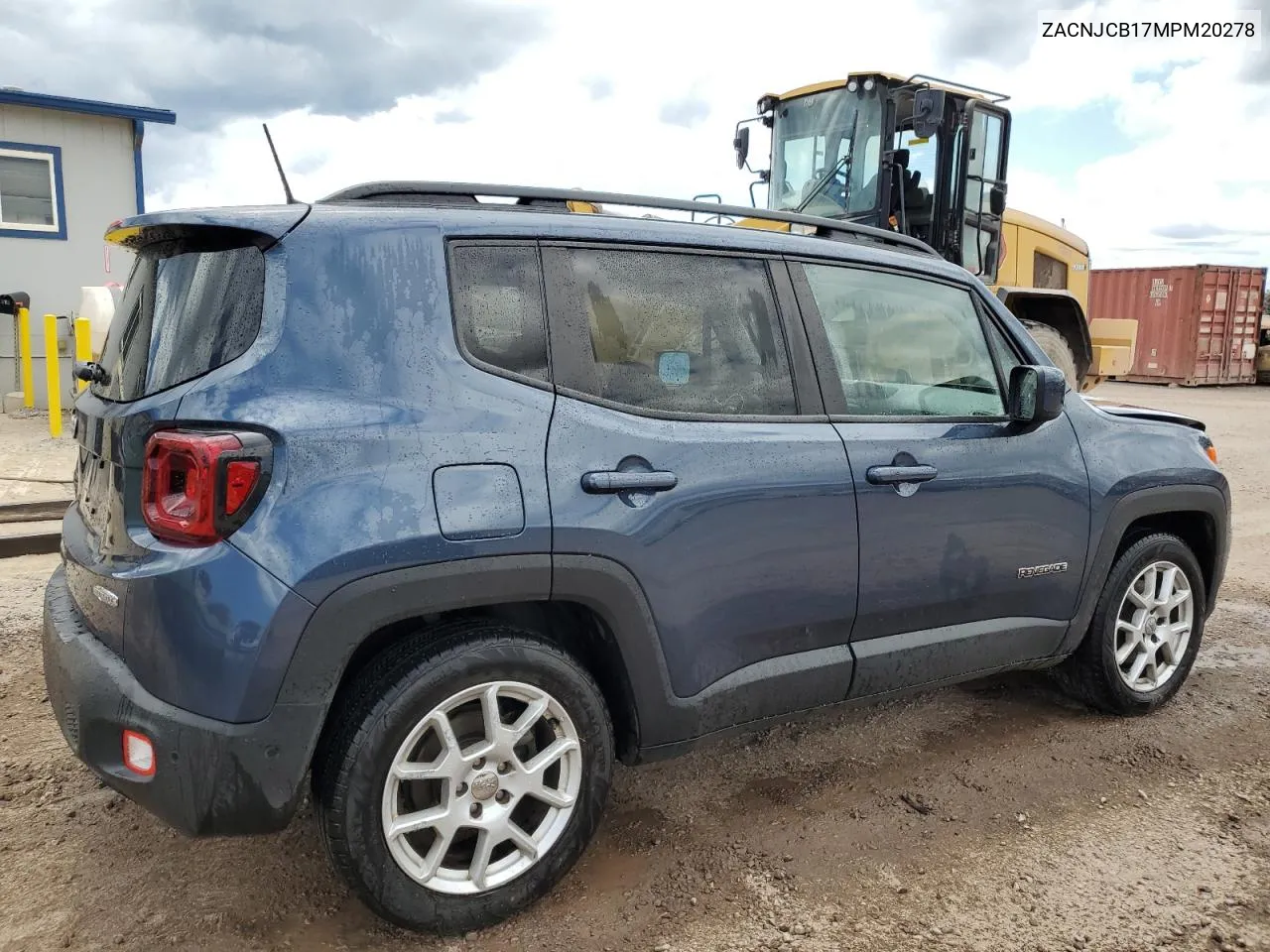 2021 Jeep Renegade Latitude VIN: ZACNJCB17MPM20278 Lot: 68389474