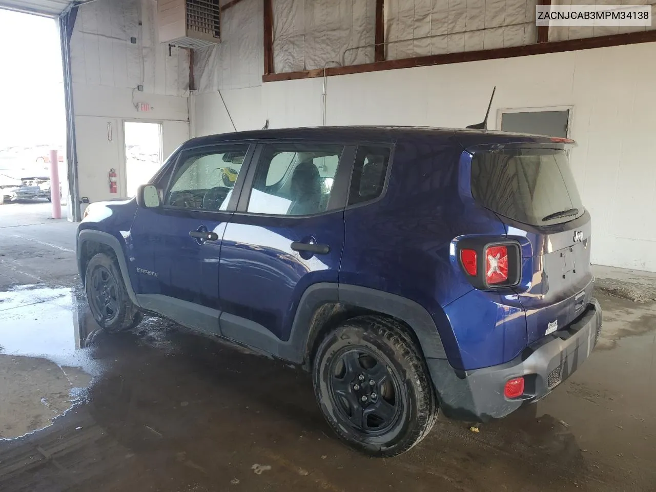 ZACNJCAB3MPM34138 2021 Jeep Renegade Sport