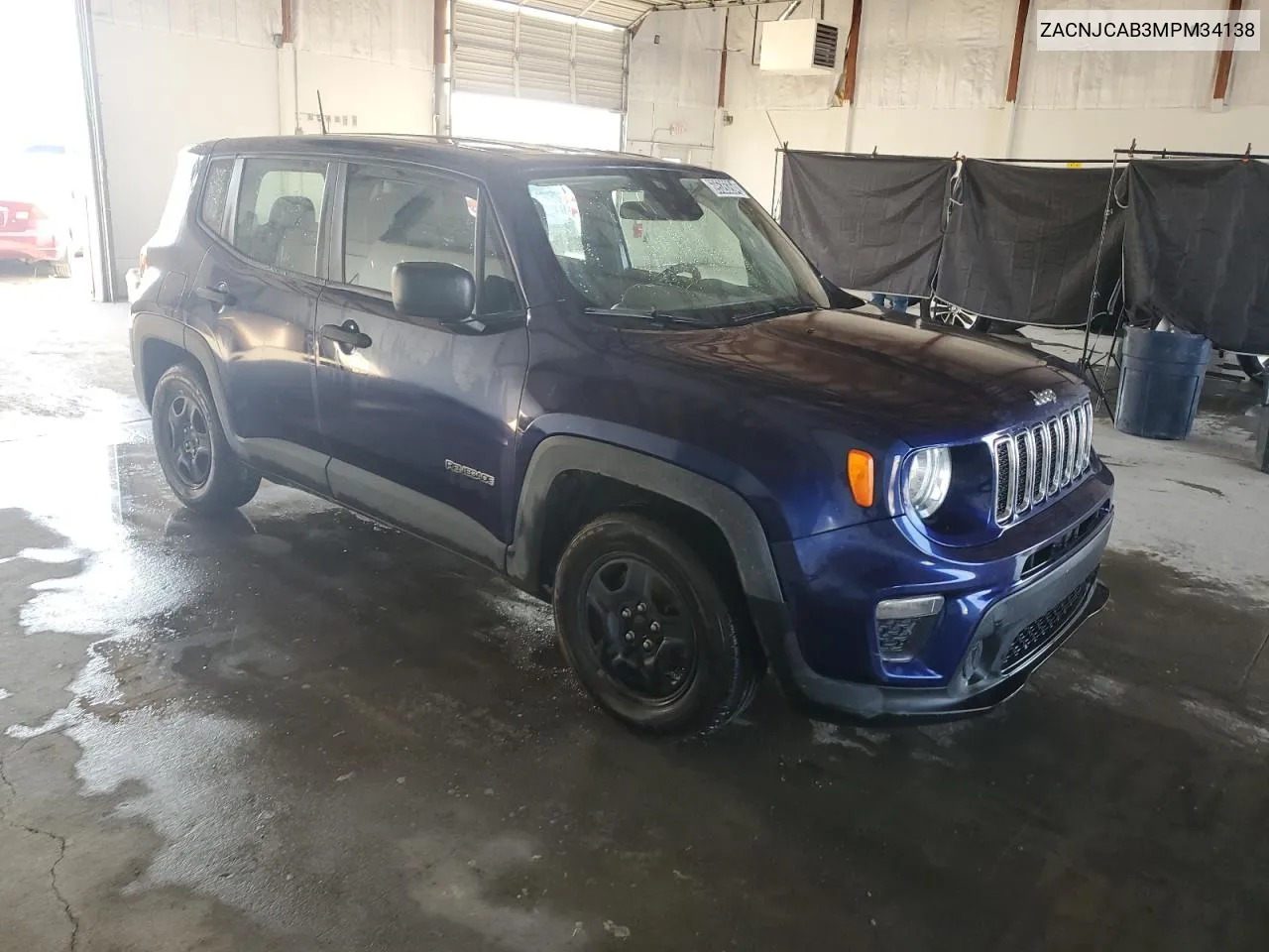 2021 Jeep Renegade Sport VIN: ZACNJCAB3MPM34138 Lot: 69526264