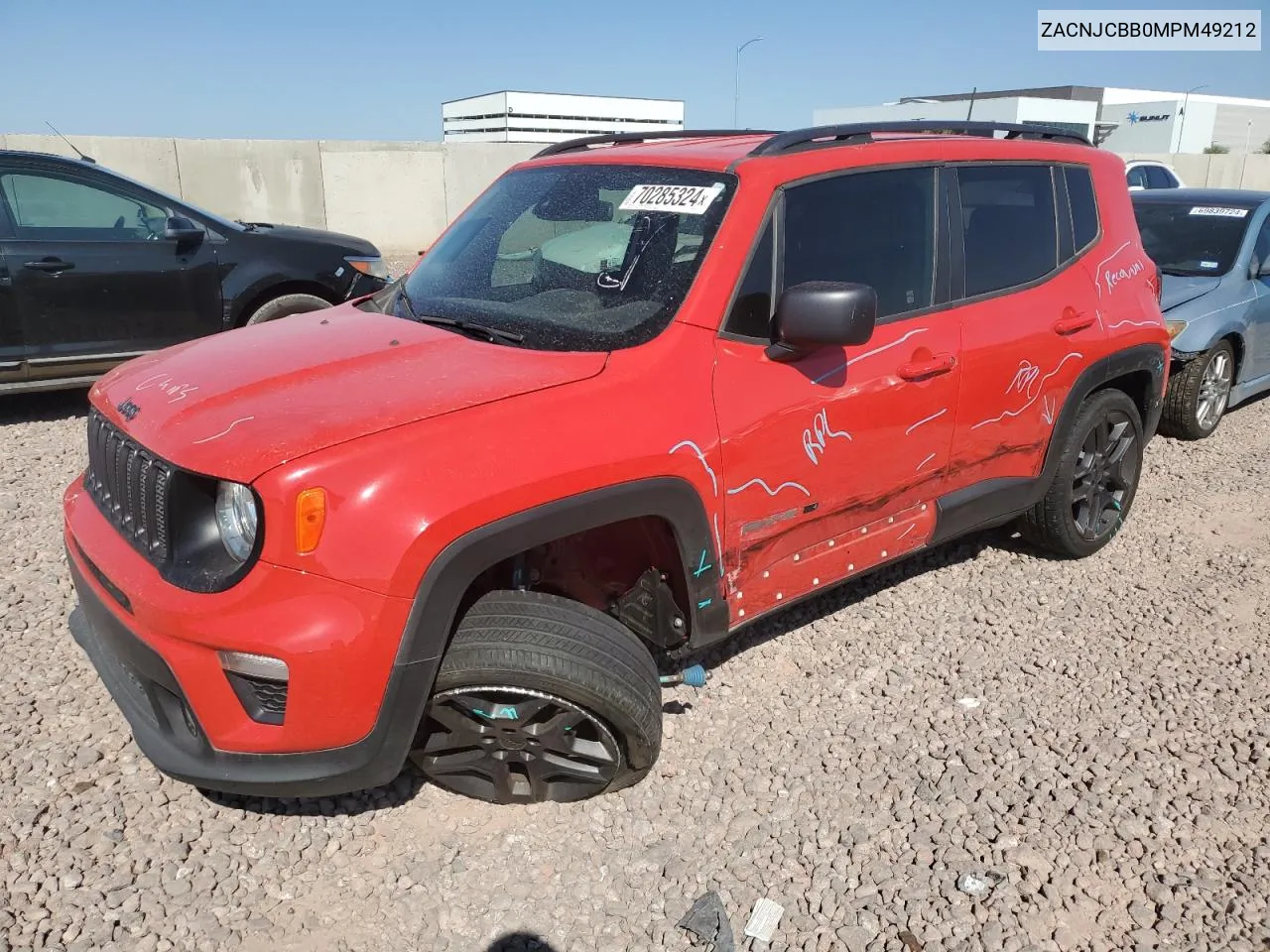 2021 Jeep Renegade Latitude VIN: ZACNJCBB0MPM49212 Lot: 70285324