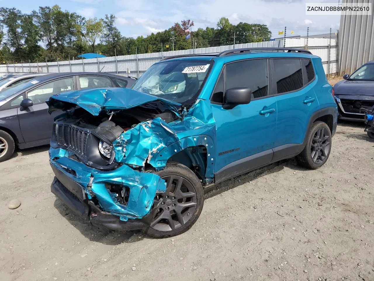 2021 Jeep Renegade Latitude VIN: ZACNJDBB8MPN22610 Lot: 71787754