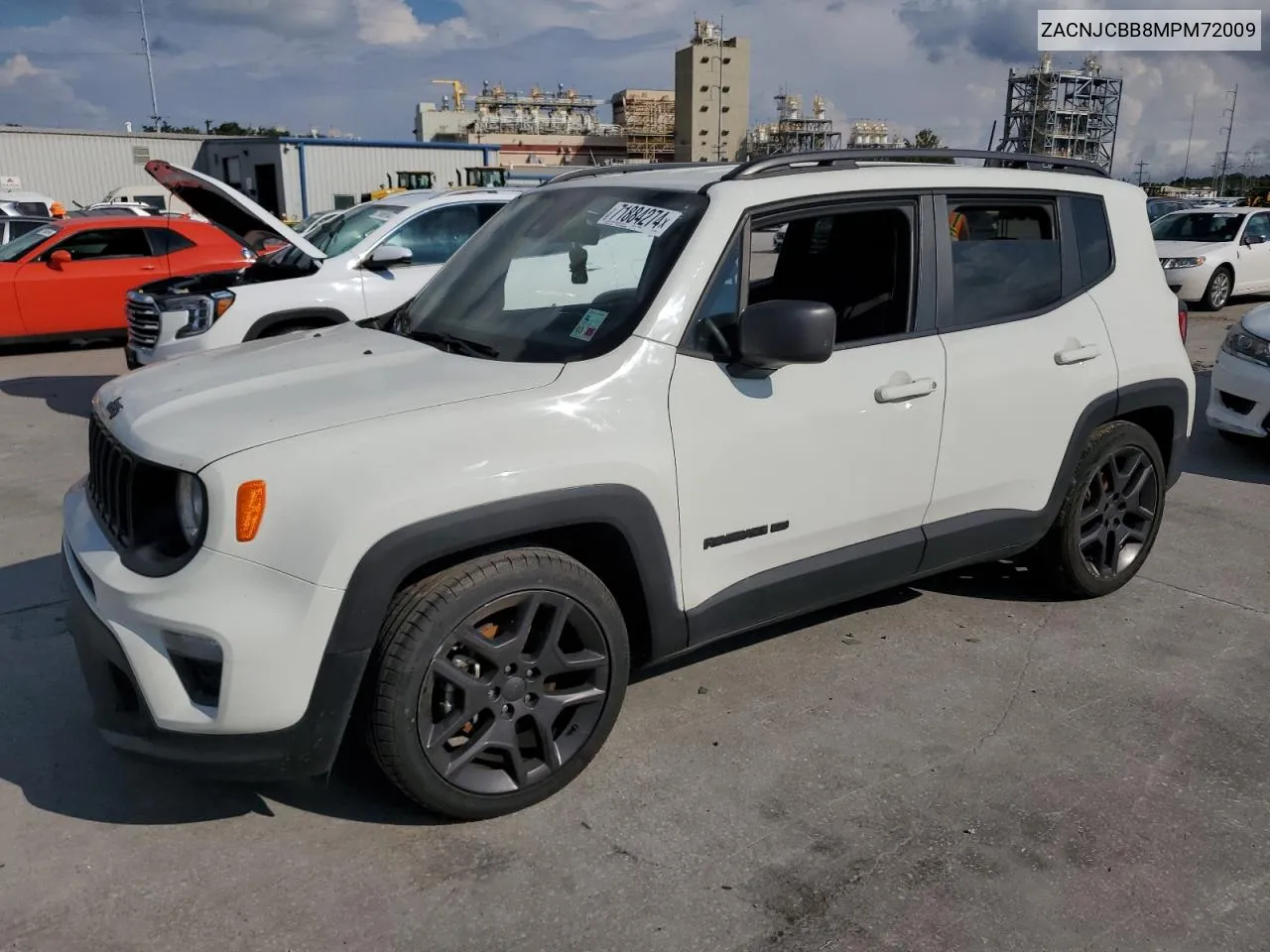 2021 Jeep Renegade Latitude VIN: ZACNJCBB8MPM72009 Lot: 71884274