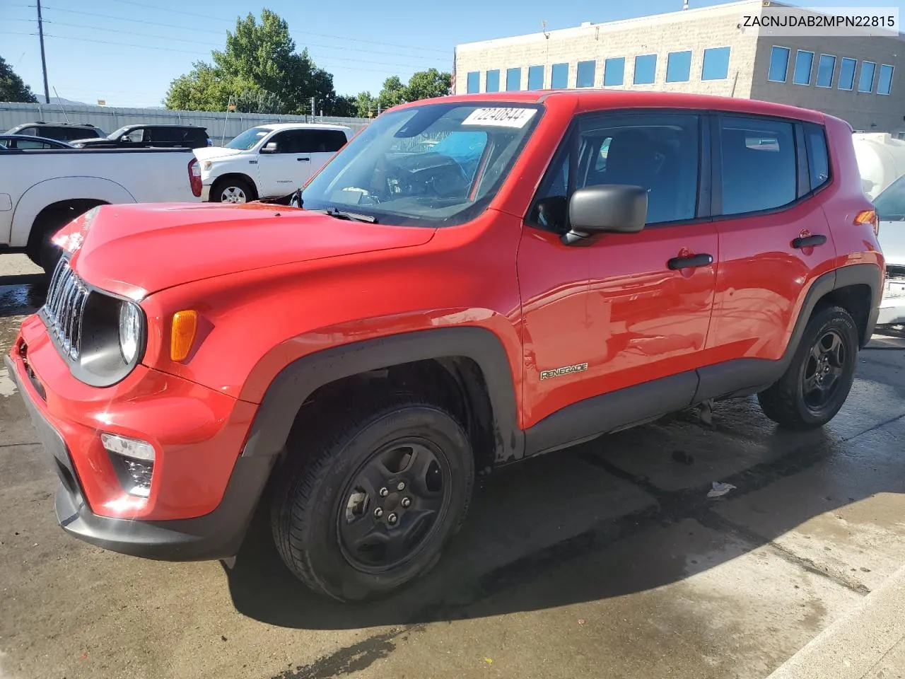 2021 Jeep Renegade Sport VIN: ZACNJDAB2MPN22815 Lot: 72240844