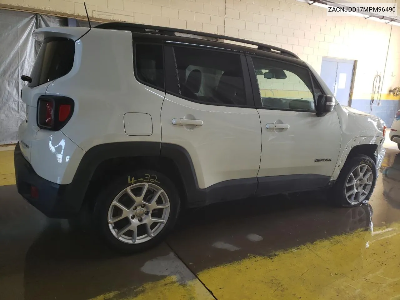 2021 Jeep Renegade Limited VIN: ZACNJDD17MPM96490 Lot: 73977234