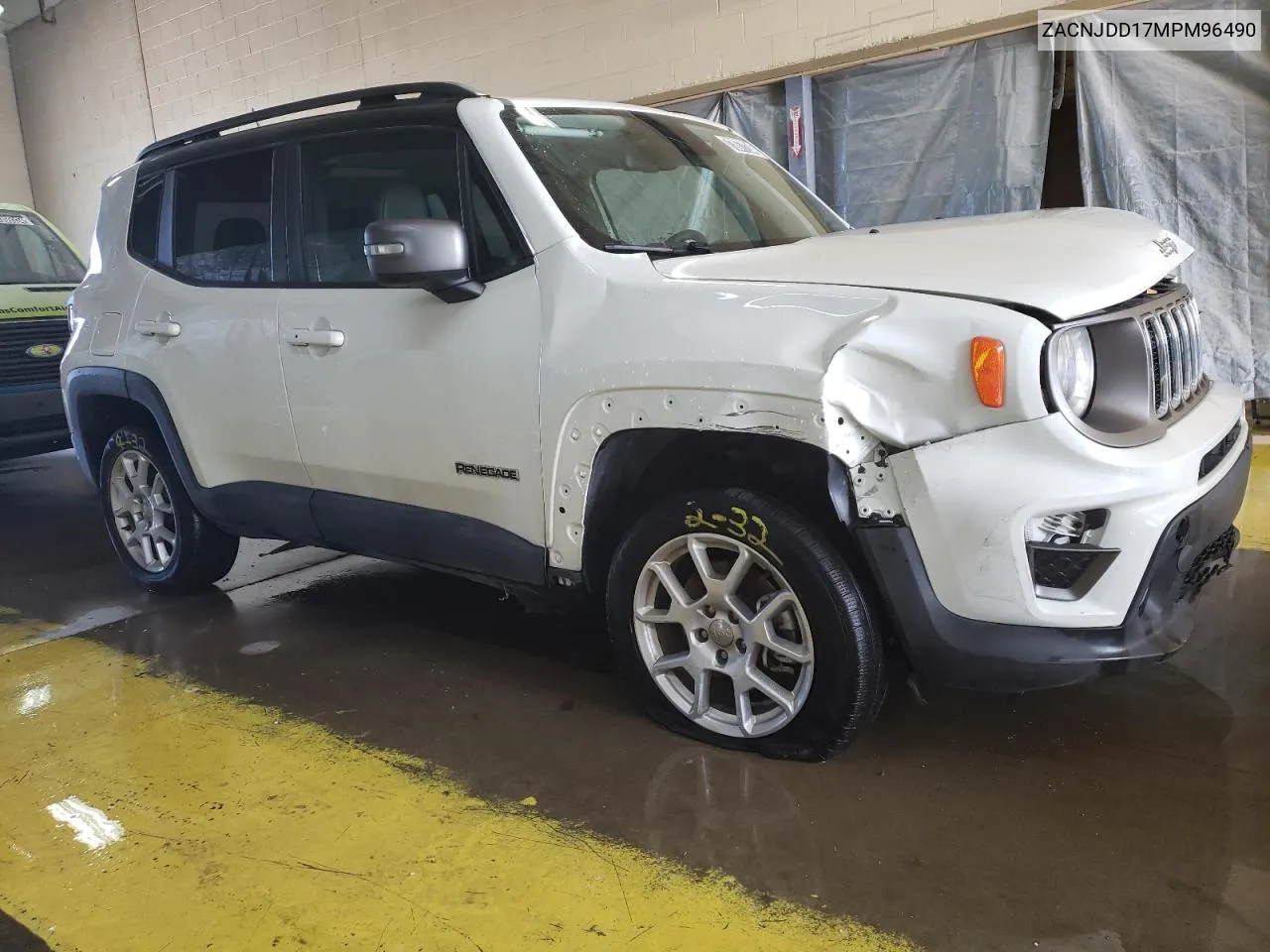 2021 Jeep Renegade Limited VIN: ZACNJDD17MPM96490 Lot: 73977234