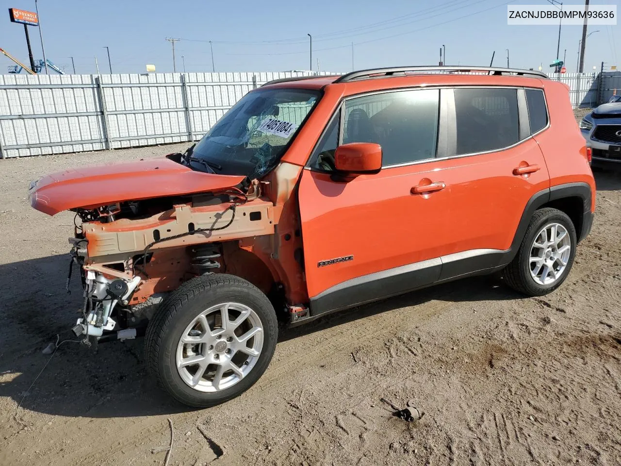 2021 Jeep Renegade Latitude VIN: ZACNJDBB0MPM93636 Lot: 74051084