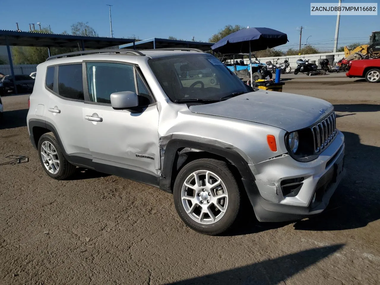 2021 Jeep Renegade Latitude VIN: ZACNJDBB7MPM16682 Lot: 74393504