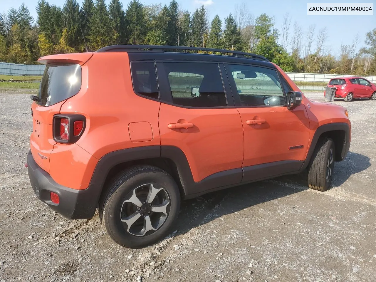 2021 Jeep Renegade Trailhawk VIN: ZACNJDC19MPM40004 Lot: 75126894