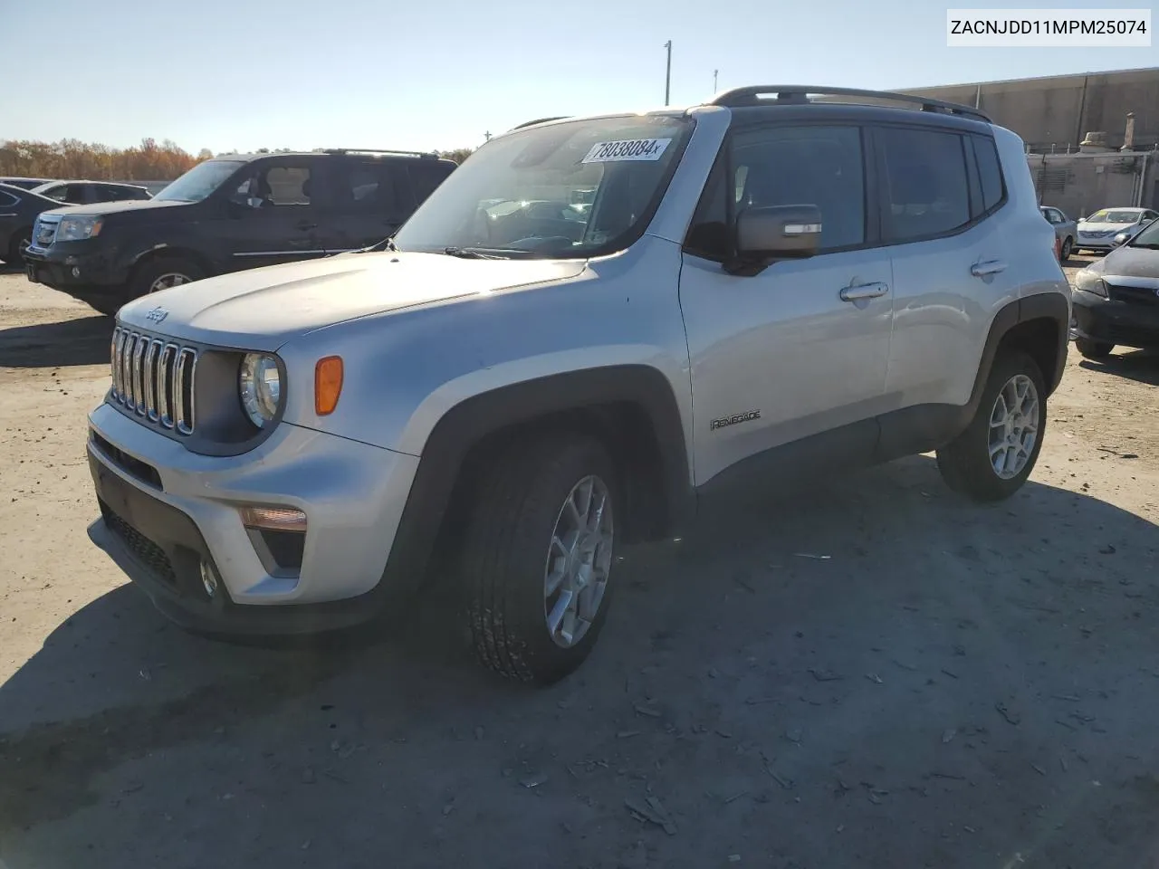 2021 Jeep Renegade Limited VIN: ZACNJDD11MPM25074 Lot: 78038084