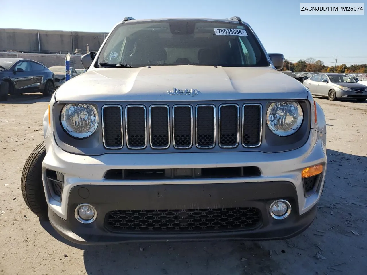 2021 Jeep Renegade Limited VIN: ZACNJDD11MPM25074 Lot: 78038084