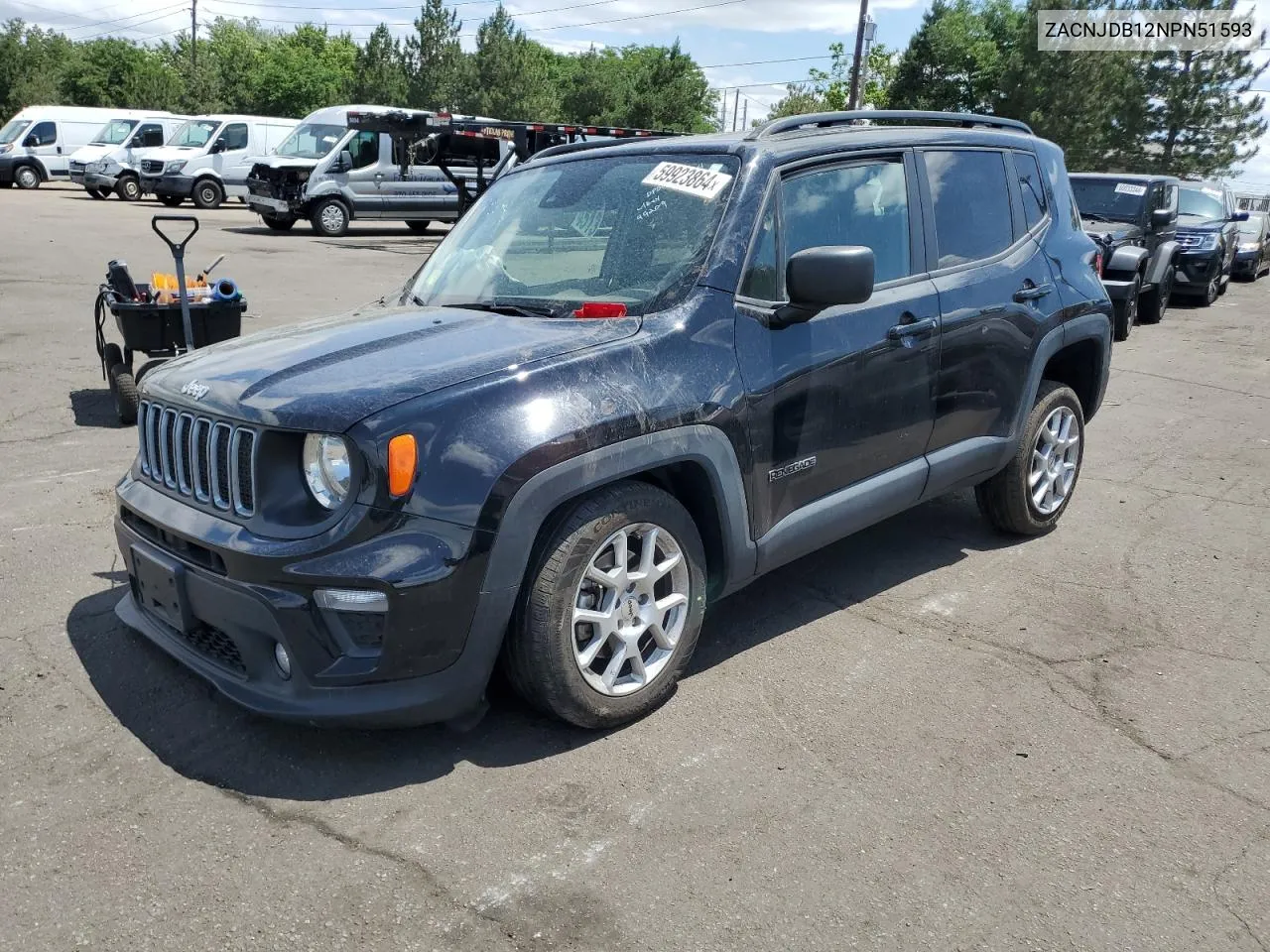 2022 Jeep Renegade Latitude VIN: ZACNJDB12NPN51593 Lot: 59923864