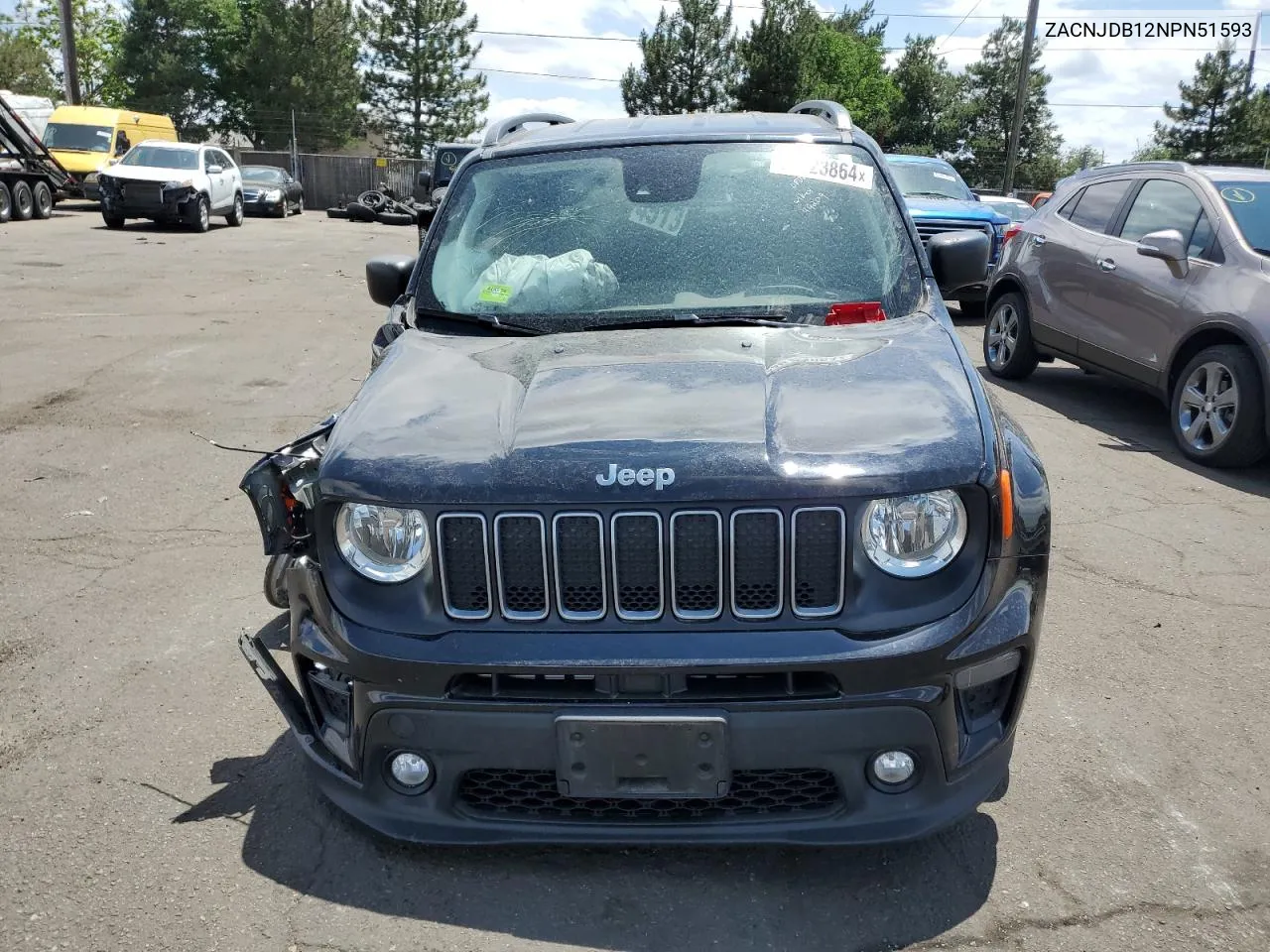 2022 Jeep Renegade Latitude VIN: ZACNJDB12NPN51593 Lot: 59923864