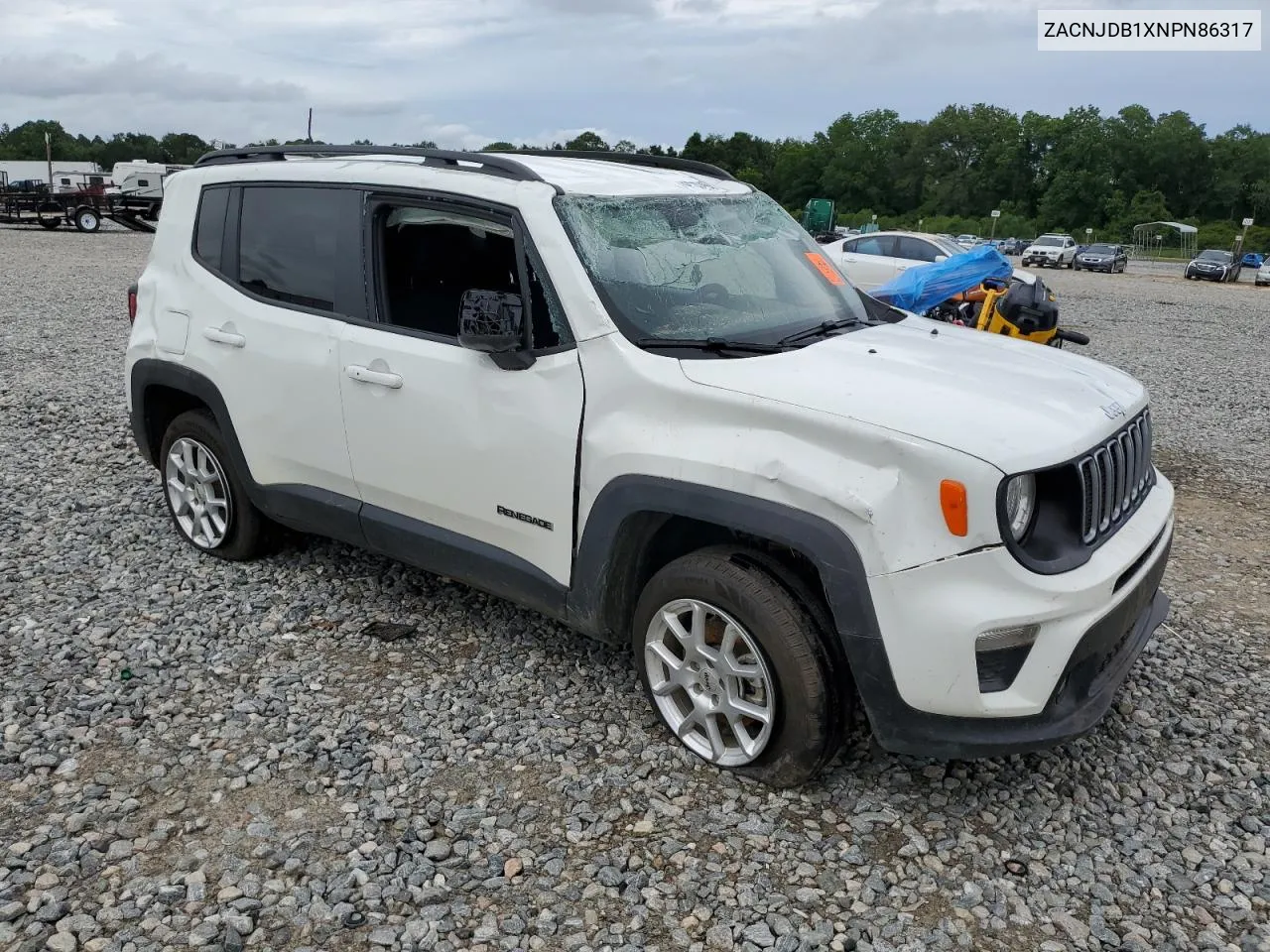 2022 Jeep Renegade Latitude VIN: ZACNJDB1XNPN86317 Lot: 61063404