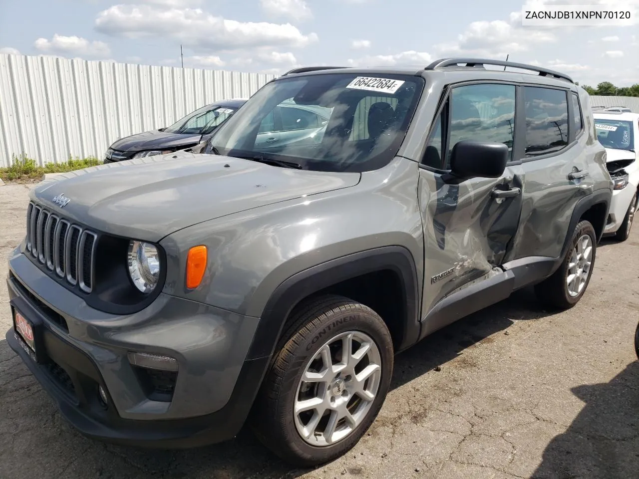 2022 Jeep Renegade Latitude VIN: ZACNJDB1XNPN70120 Lot: 66422684