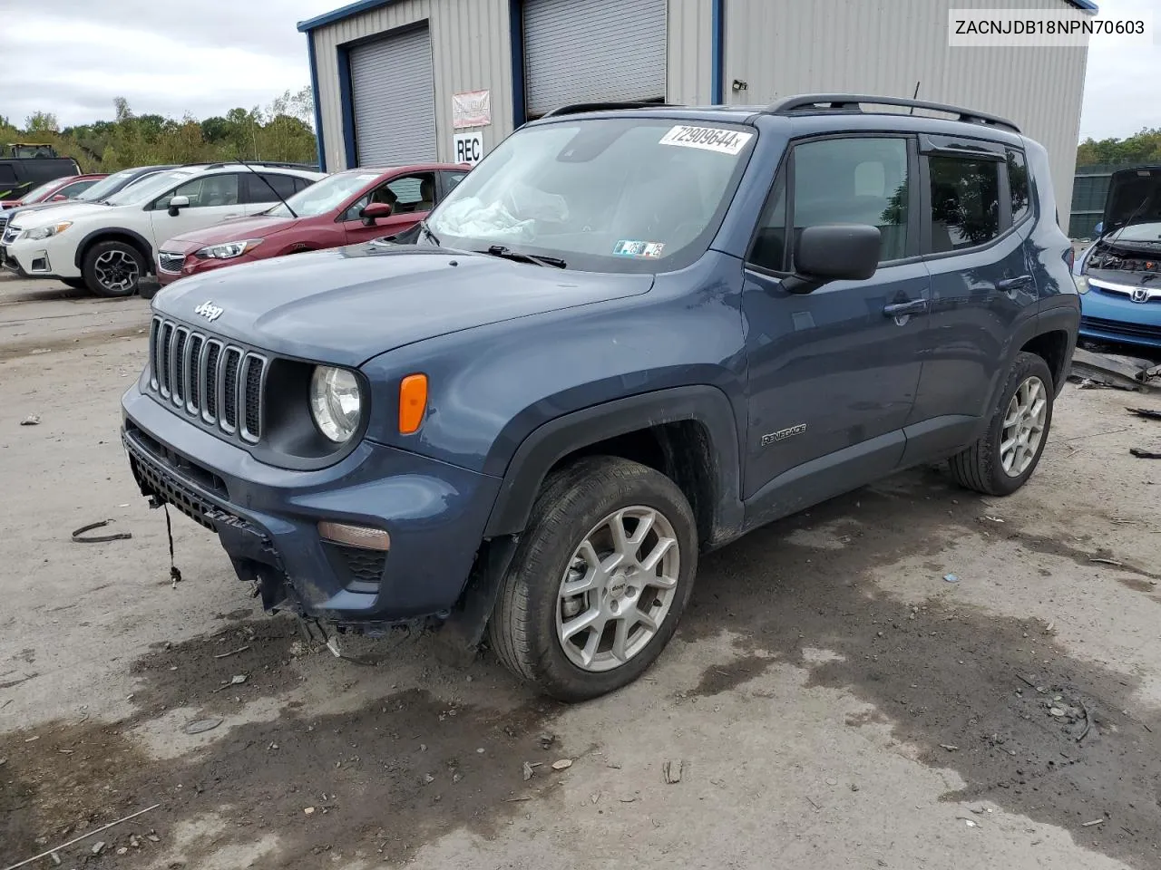 2022 Jeep Renegade Latitude VIN: ZACNJDB18NPN70603 Lot: 72909644