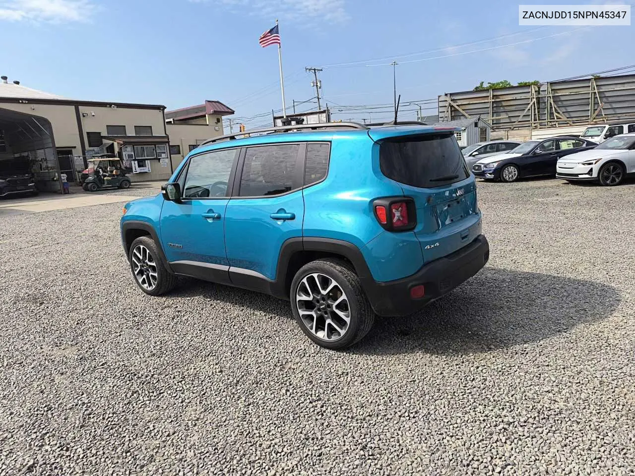 2022 Jeep Renegade Limited VIN: ZACNJDD15NPN45347 Lot: 73828154