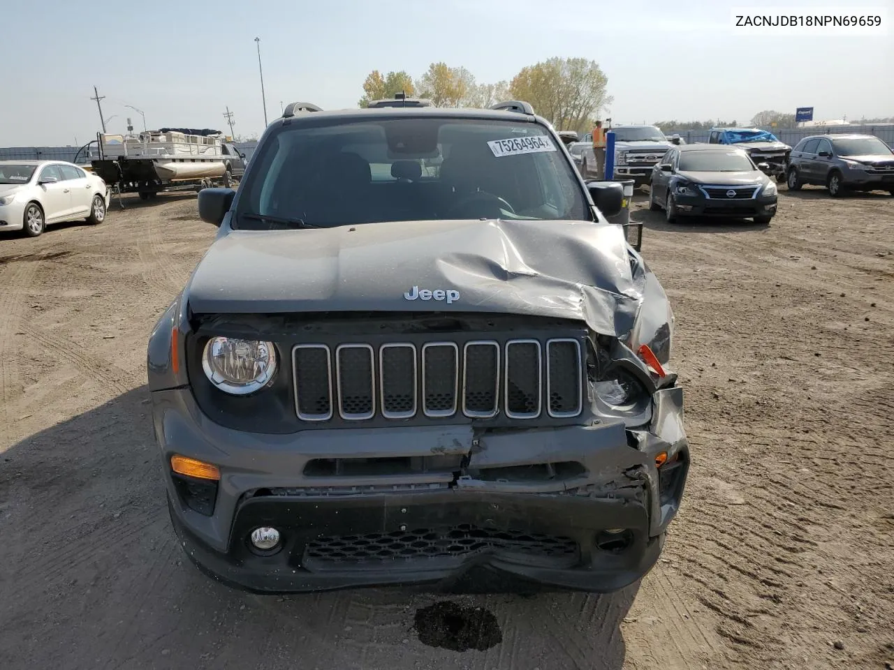 2022 Jeep Renegade Latitude VIN: ZACNJDB18NPN69659 Lot: 75264964