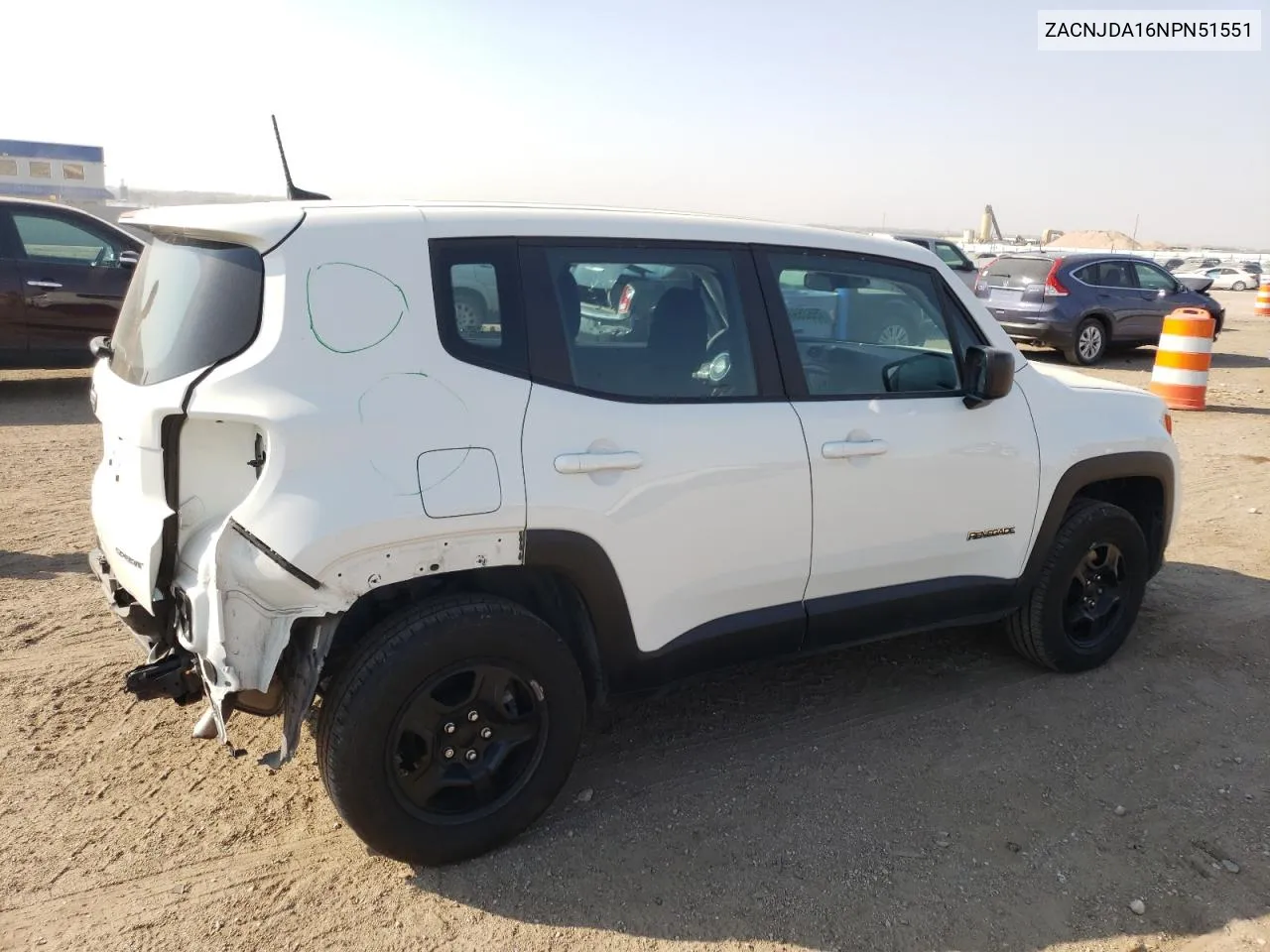 2022 Jeep Renegade Sport VIN: ZACNJDA16NPN51551 Lot: 75525974