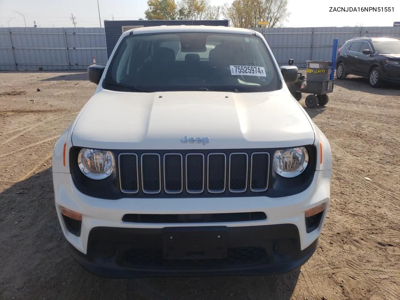 2022 Jeep Renegade Sport VIN: ZACNJDA16NPN51551 Lot: 75525974