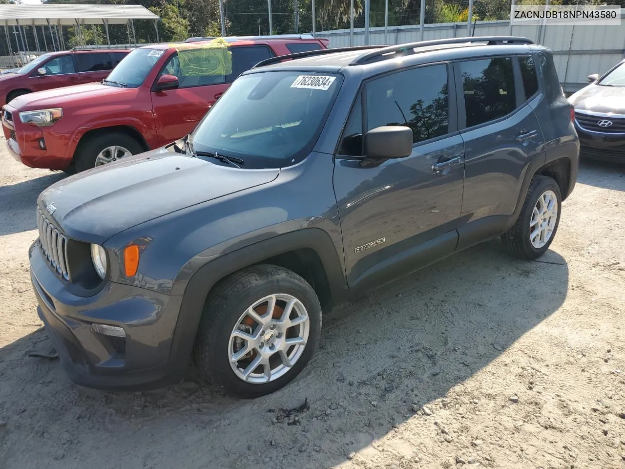 2022 Jeep Renegade Latitude VIN: ZACNJDB18NPN43580 Lot: 76230634