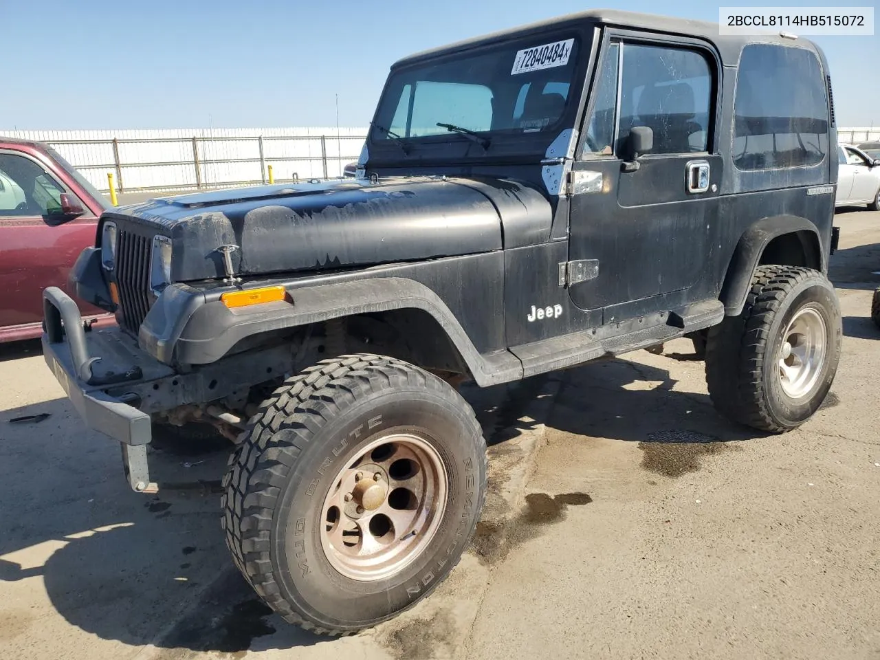 1987 Jeep Wrangler VIN: 2BCCL8114HB515072 Lot: 72840484