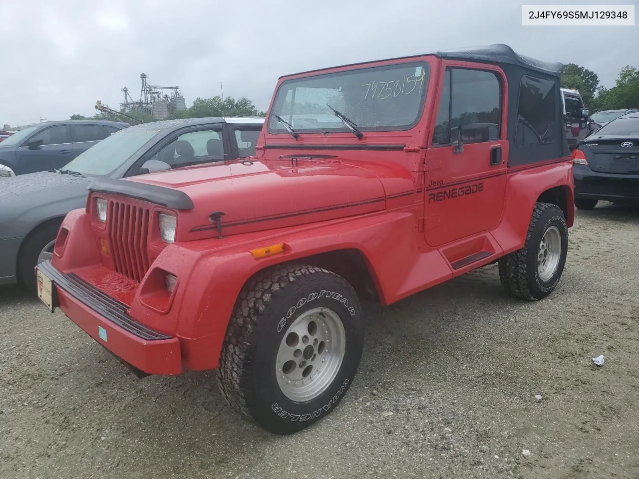 1991 Jeep Wrangler / Yj Renegade VIN: 2J4FY69S5MJ129348 Lot: 74758154