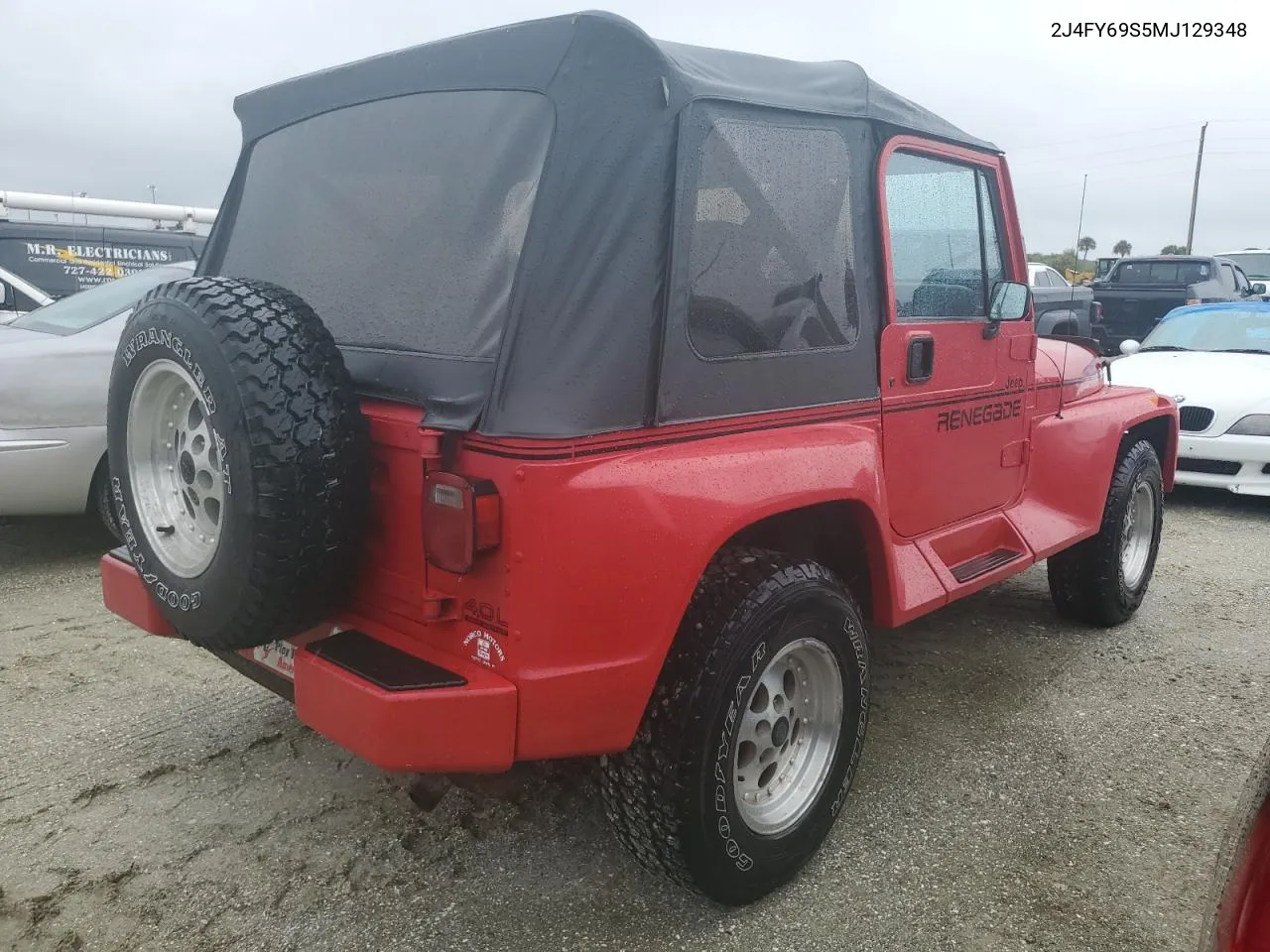 1991 Jeep Wrangler / Yj Renegade VIN: 2J4FY69S5MJ129348 Lot: 74758154