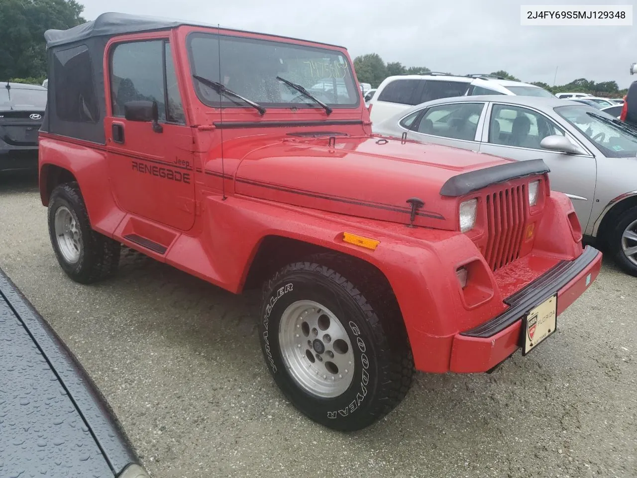 1991 Jeep Wrangler / Yj Renegade VIN: 2J4FY69S5MJ129348 Lot: 74758154