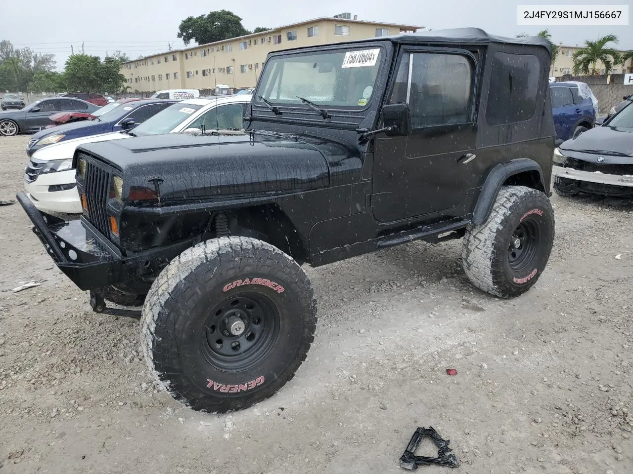 1991 Jeep Wrangler / Yj VIN: 2J4FY29S1MJ156667 Lot: 75870604