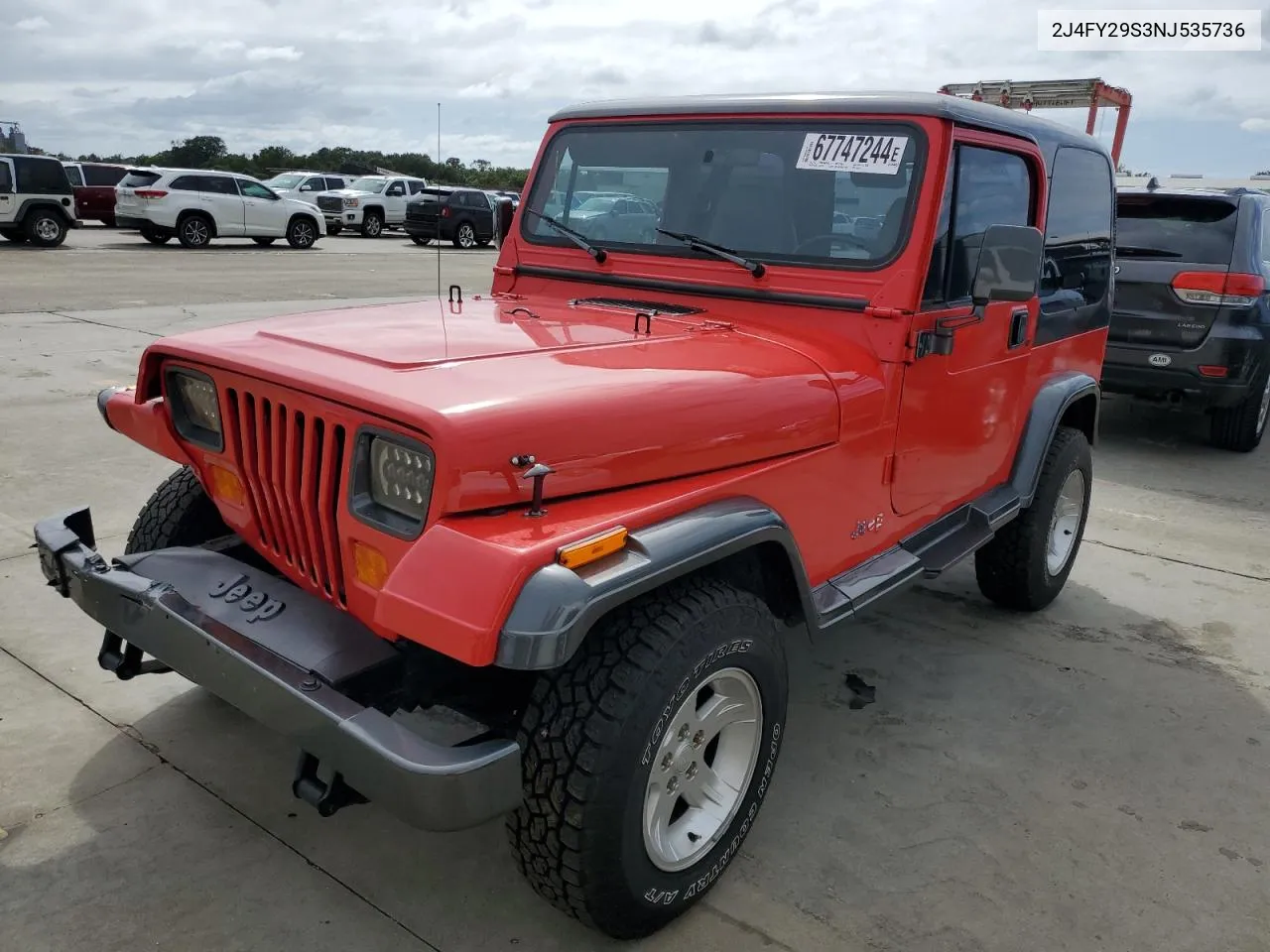 1992 Jeep Wrangler / Yj VIN: 2J4FY29S3NJ535736 Lot: 67747244