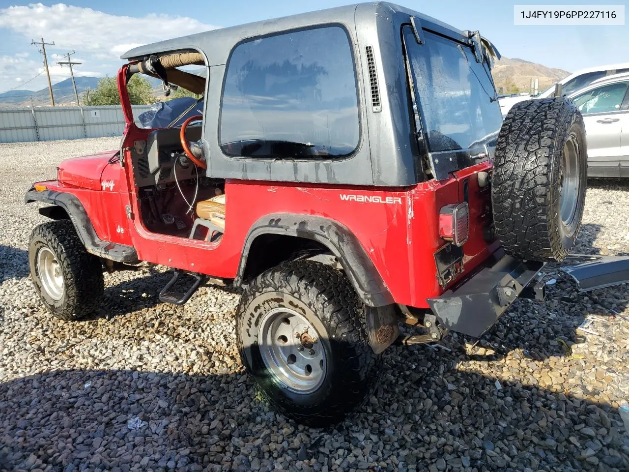 1993 Jeep Wrangler / Yj S VIN: 1J4FY19P6PP227116 Lot: 65756894