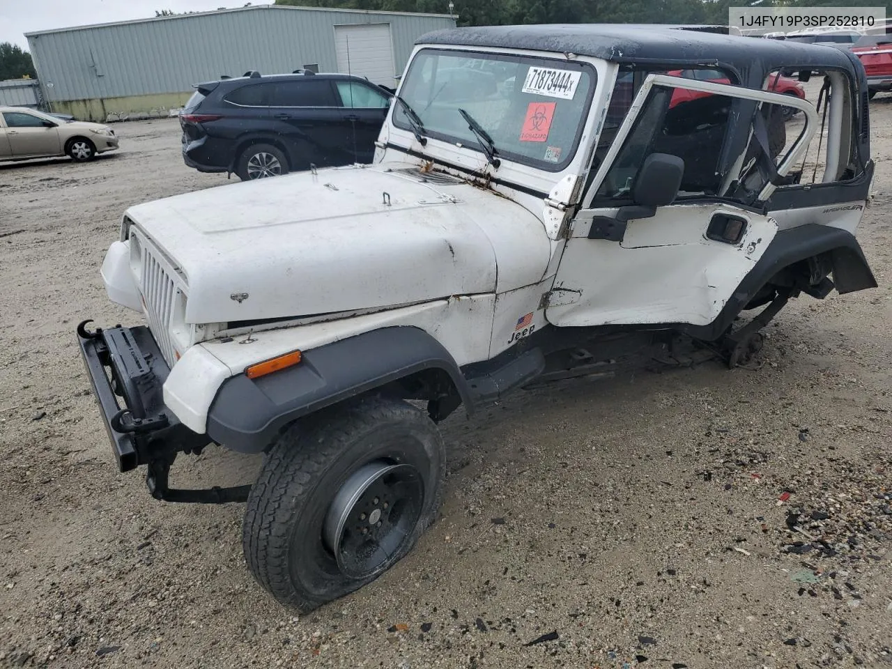 1995 Jeep Wrangler / Yj S VIN: 1J4FY19P3SP252810 Lot: 71873444