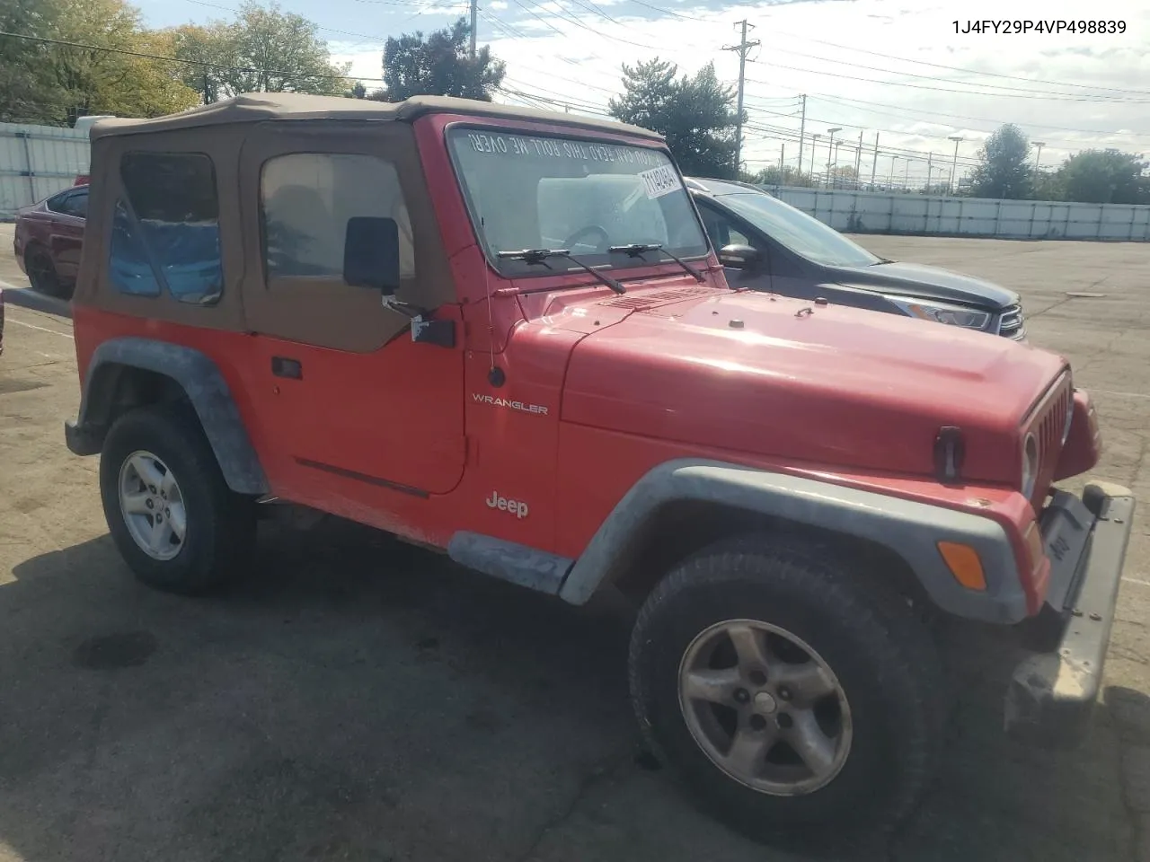 1997 Jeep Wrangler / Tj Se VIN: 1J4FY29P4VP498839 Lot: 71142464