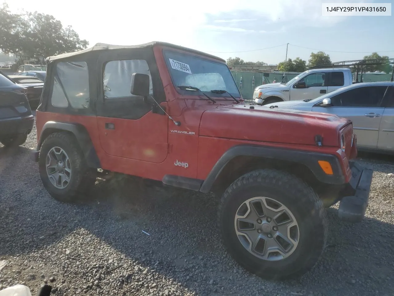 1997 Jeep Wrangler / Tj Se VIN: 1J4FY29P1VP431650 Lot: 71730994