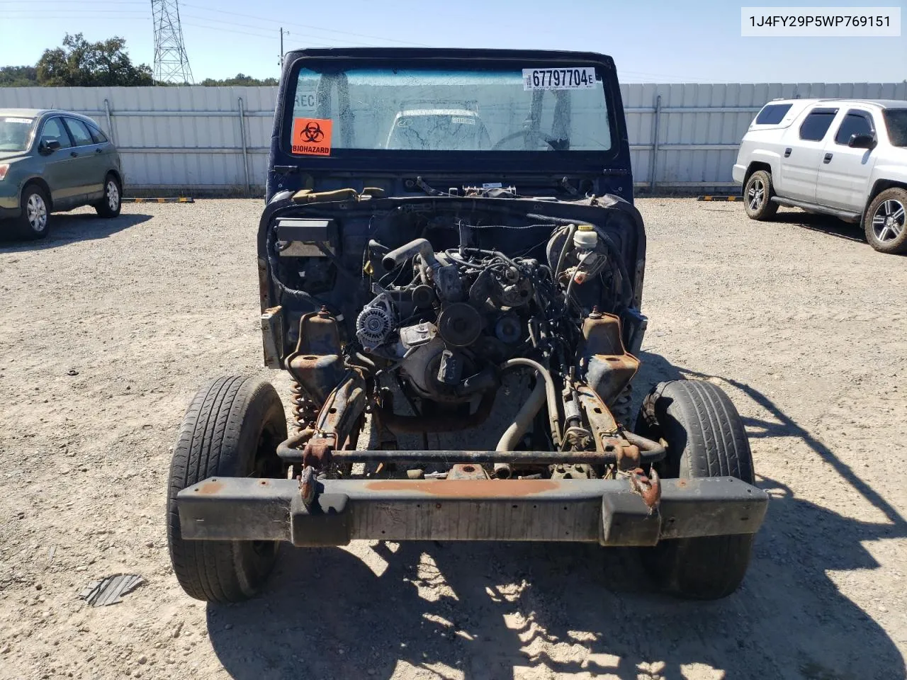 1998 Jeep Wrangler / Tj Se VIN: 1J4FY29P5WP769151 Lot: 67797704