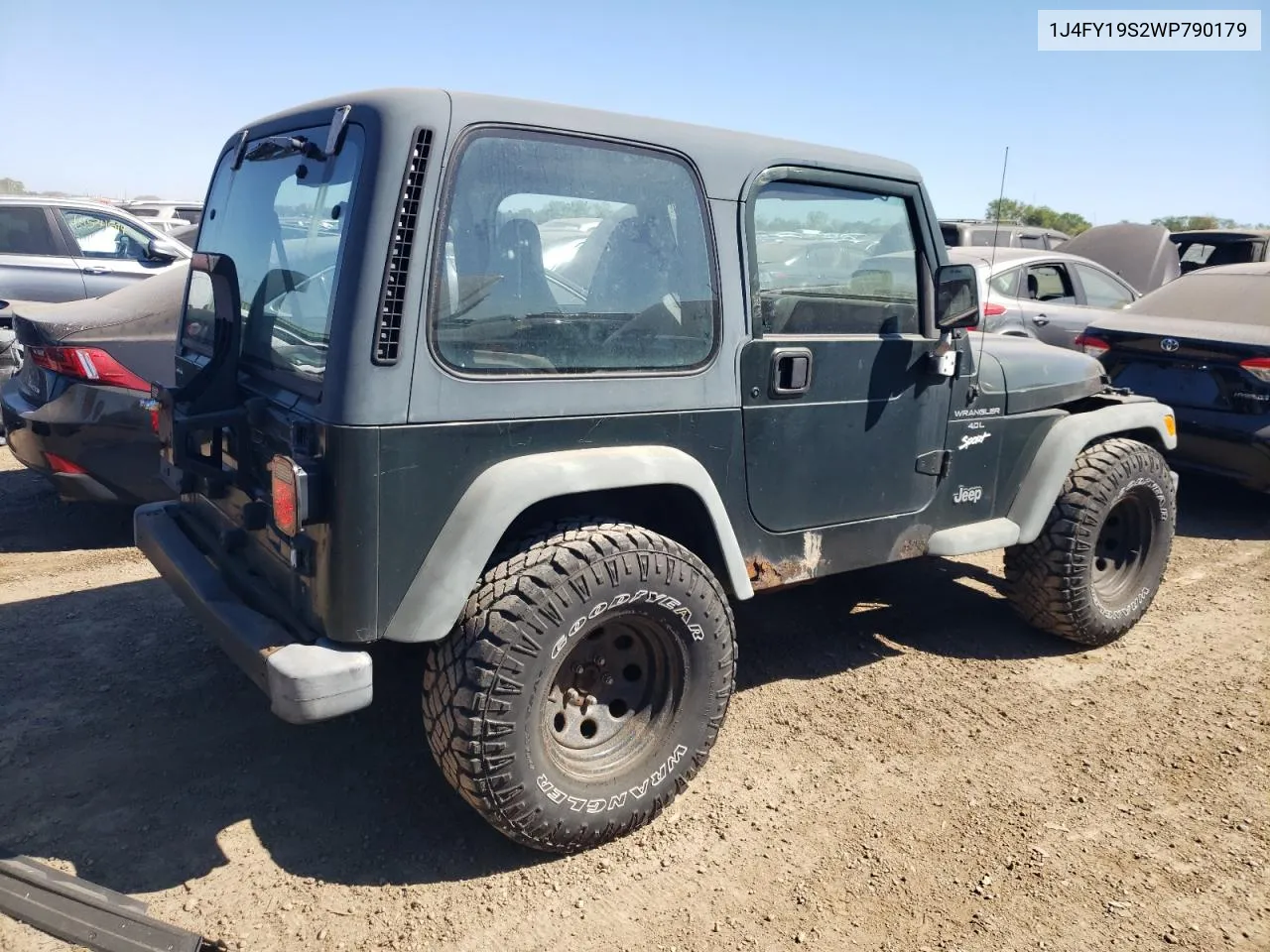 1998 Jeep Wrangler / Tj Sport VIN: 1J4FY19S2WP790179 Lot: 69853294