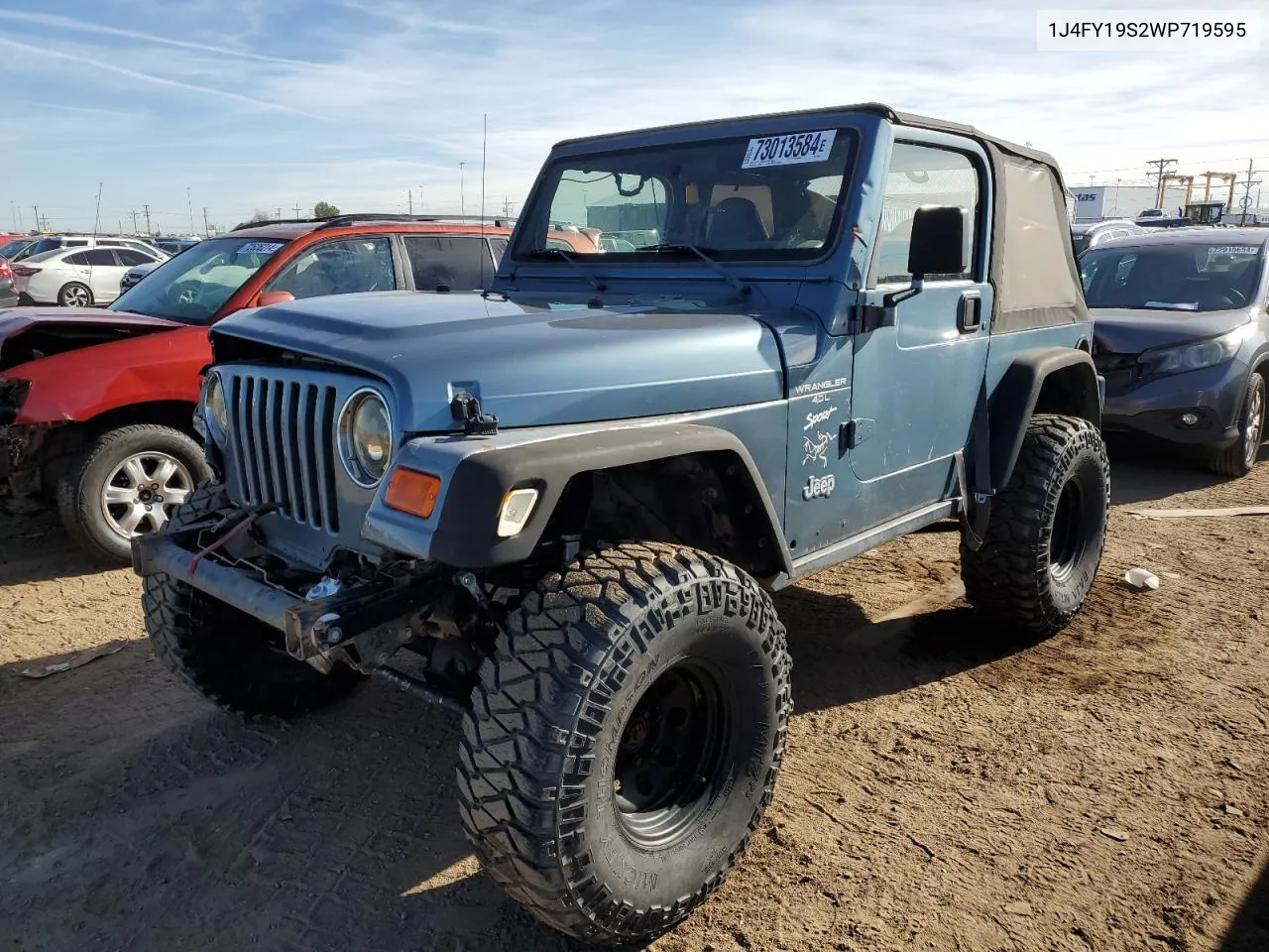 1998 Jeep Wrangler / Tj Sport VIN: 1J4FY19S2WP719595 Lot: 73013584