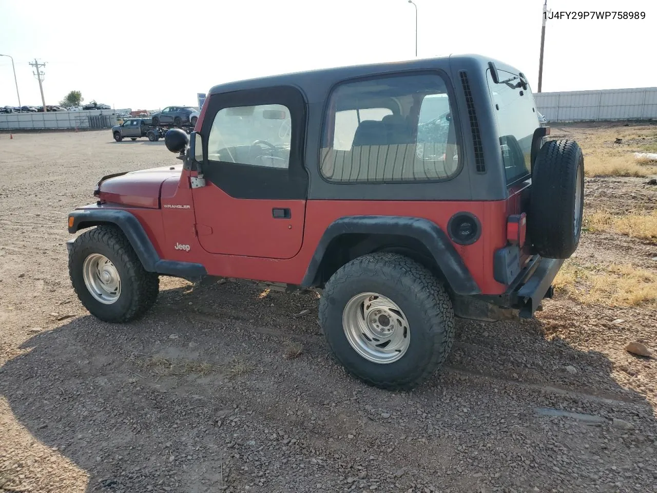 1998 Jeep Wrangler / Tj Se VIN: 1J4FY29P7WP758989 Lot: 75100404