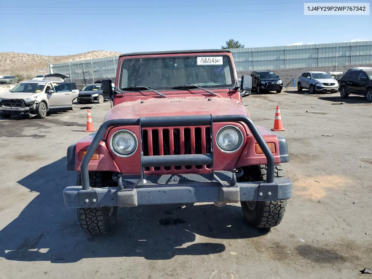 1998 Jeep Wrangler / Tj Se VIN: 1J4FY29P2WP767342 Lot: 75822454