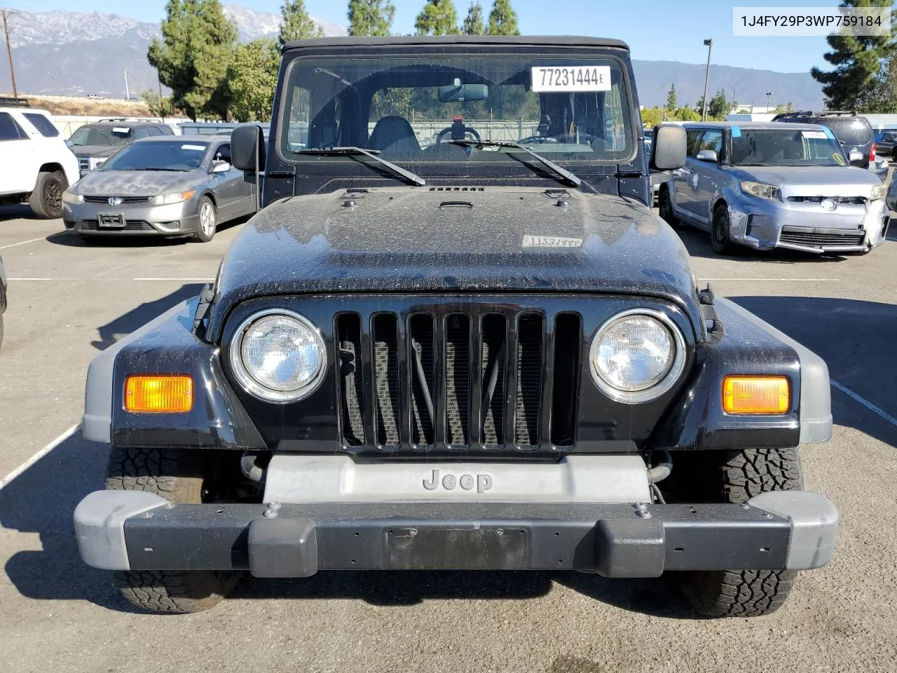 1998 Jeep Wrangler / Tj Se VIN: 1J4FY29P3WP759184 Lot: 77231444