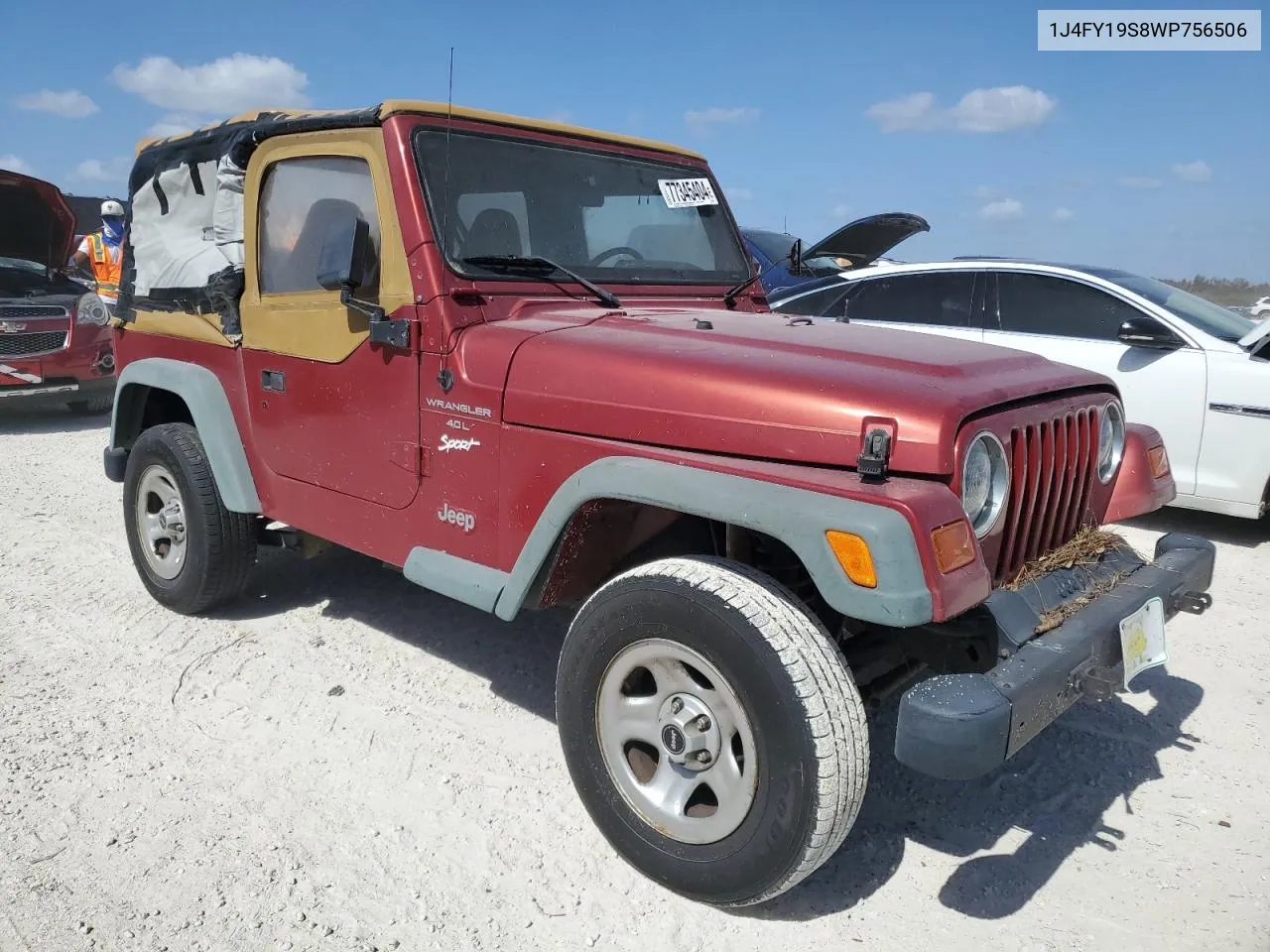 1998 Jeep Wrangler / Tj Sport VIN: 1J4FY19S8WP756506 Lot: 77345404