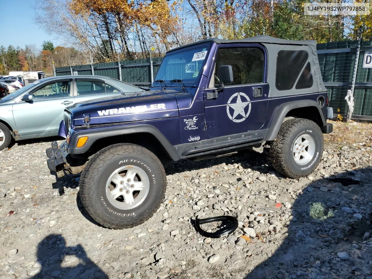 1998 Jeep Wrangler / Tj Sport VIN: 1J4FY19S2WP797858 Lot: 77582754