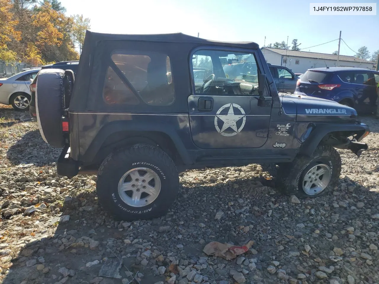 1998 Jeep Wrangler / Tj Sport VIN: 1J4FY19S2WP797858 Lot: 77582754