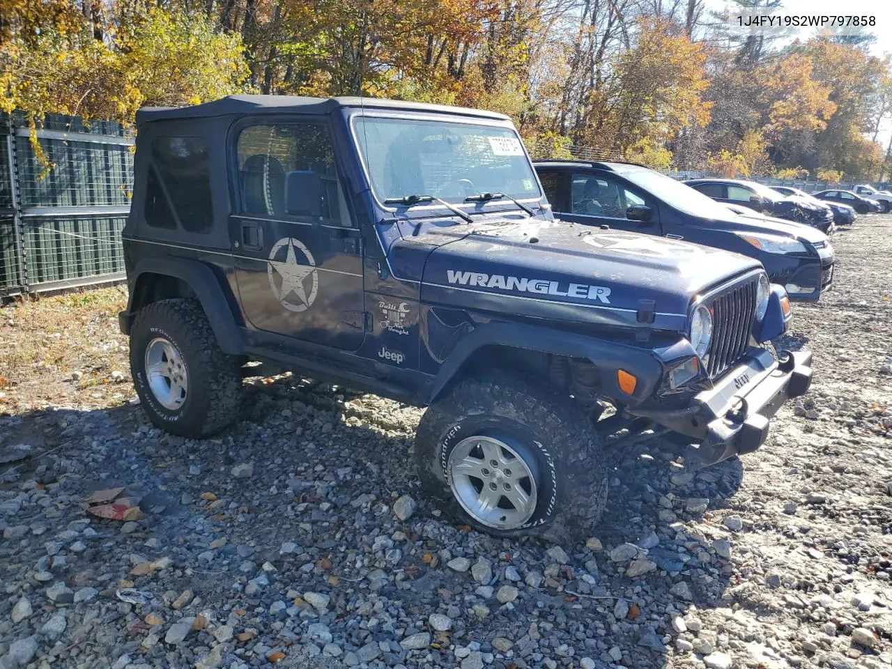 1998 Jeep Wrangler / Tj Sport VIN: 1J4FY19S2WP797858 Lot: 77582754