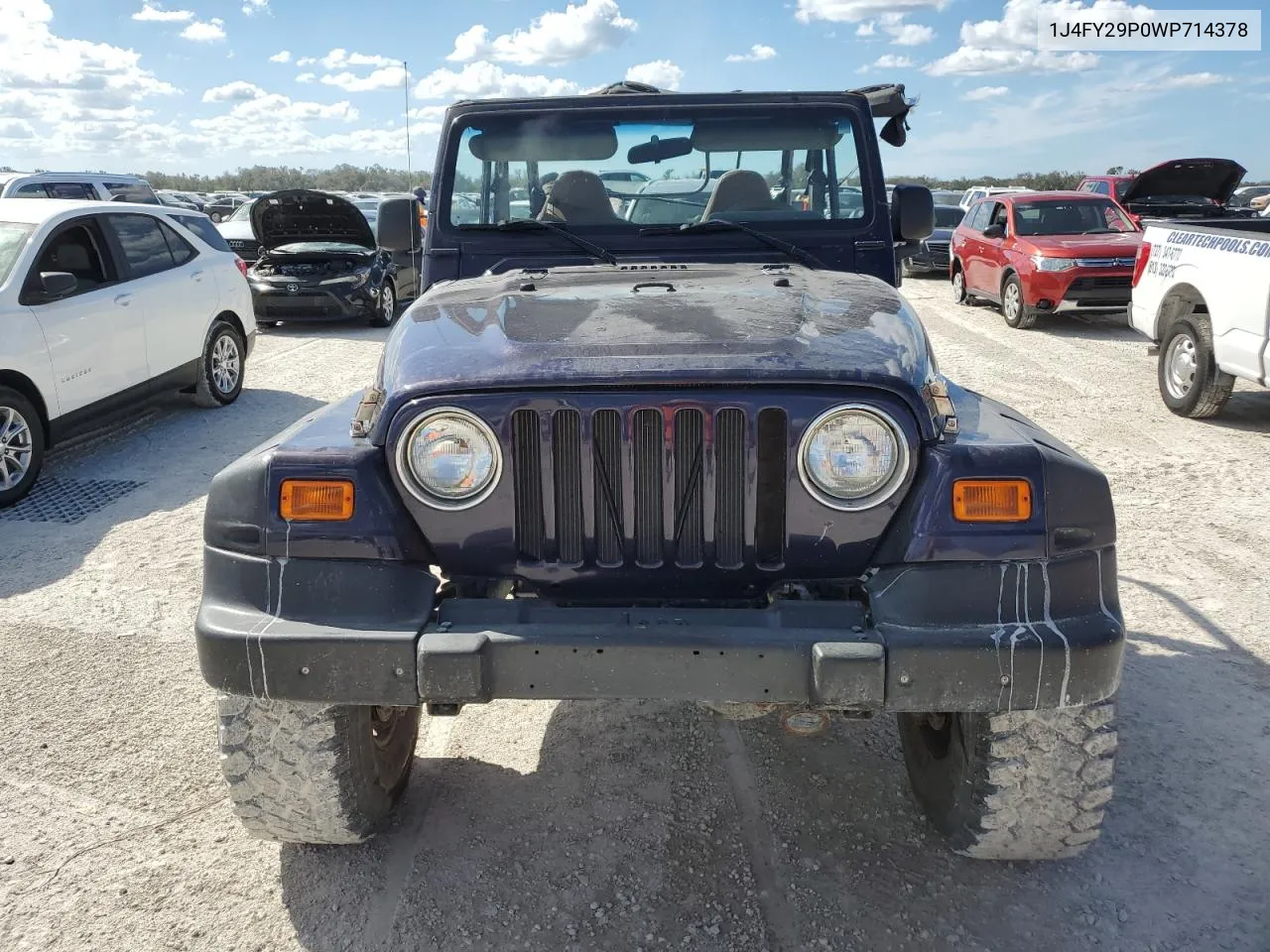 1998 Jeep Wrangler / Tj Se VIN: 1J4FY29P0WP714378 Lot: 77693594