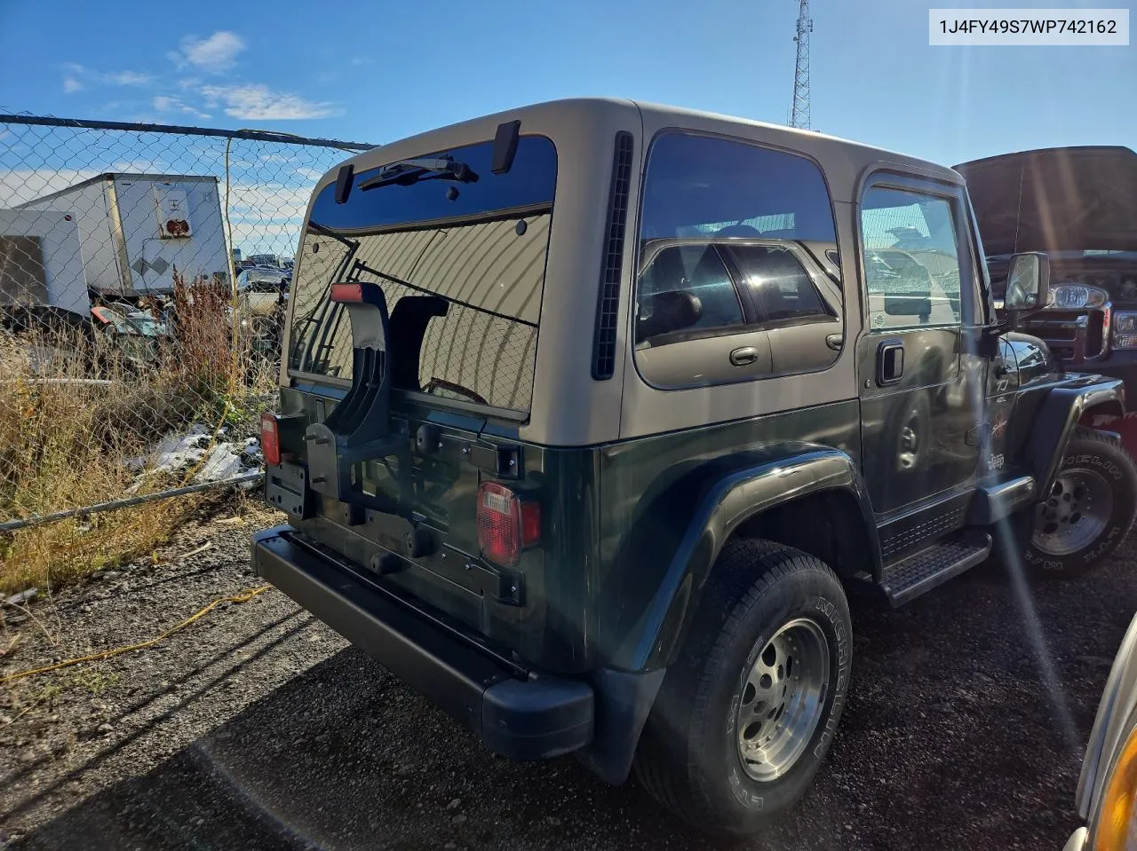 1998 Jeep Wrangler / Tj Sahara VIN: 1J4FY49S7WP742162 Lot: 77840924