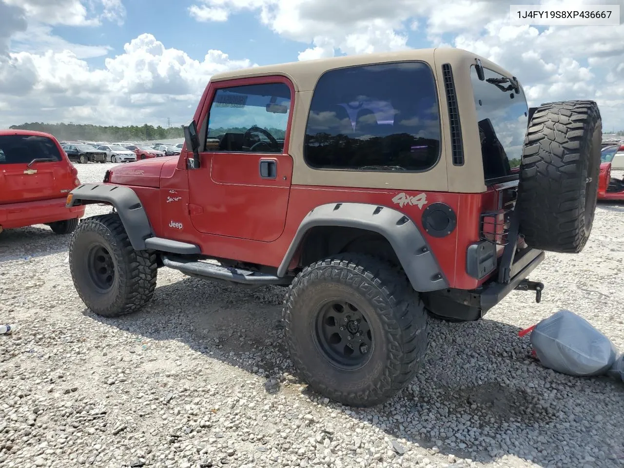 1999 Jeep Wrangler / Tj Sport VIN: 1J4FY19S8XP436667 Lot: 59304544