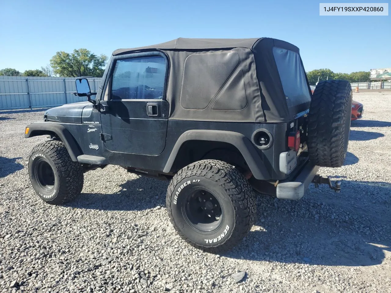 1999 Jeep Wrangler / Tj Sport VIN: 1J4FY19SXXP420860 Lot: 73226944