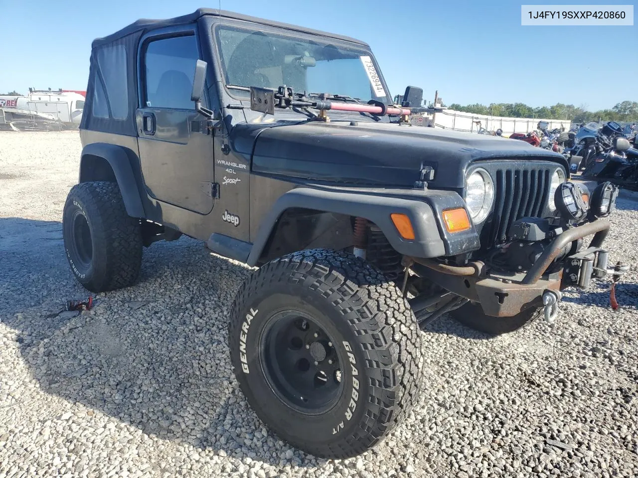 1999 Jeep Wrangler / Tj Sport VIN: 1J4FY19SXXP420860 Lot: 73226944