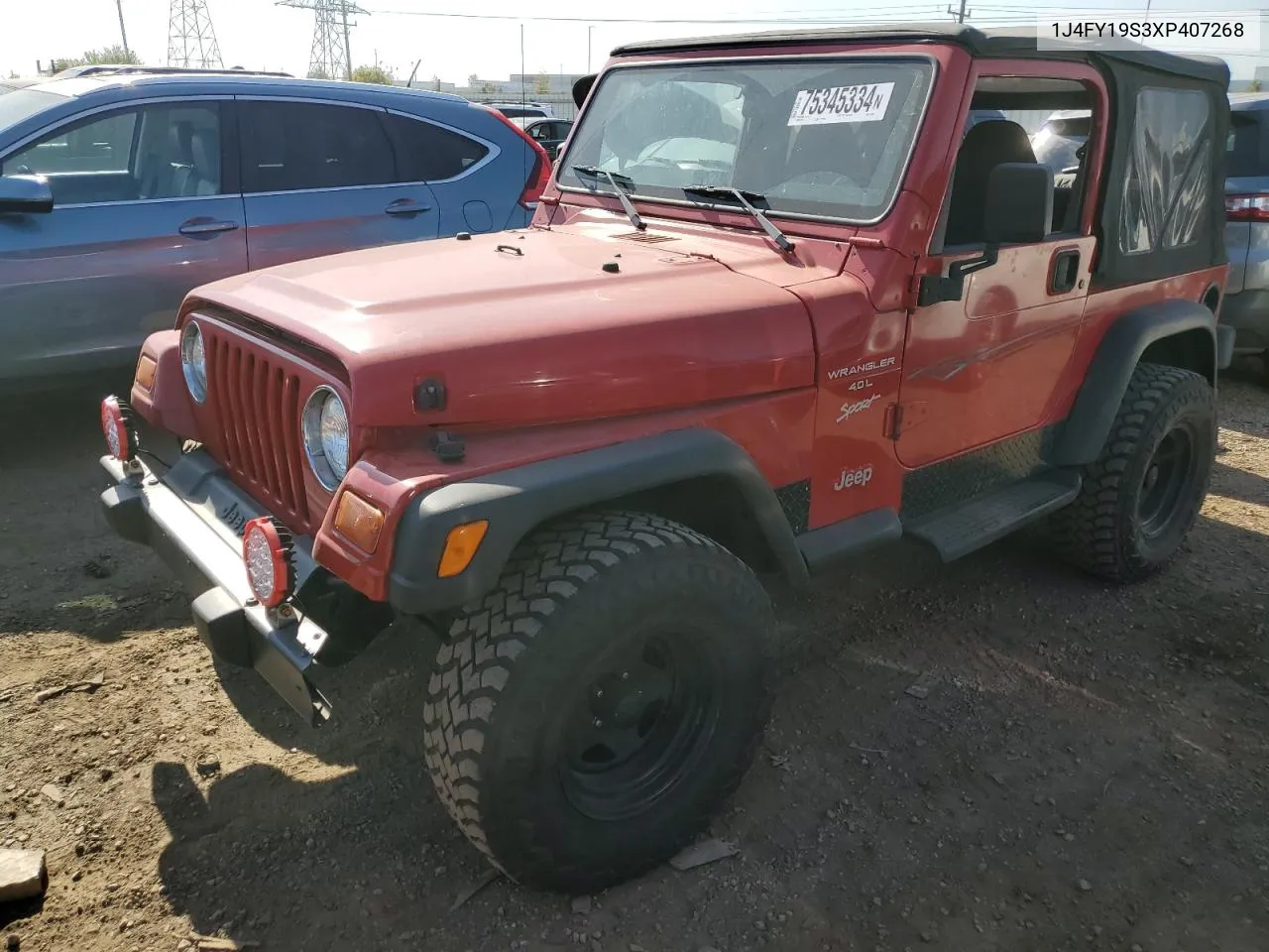 1999 Jeep Wrangler / Tj Sport VIN: 1J4FY19S3XP407268 Lot: 75345334